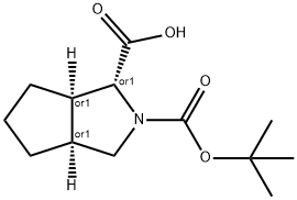 Cyclopenta[c]pyrrole-1,2(1H)-dicarboxylic acid, hexahydro-, 2-(1,1-diMethylethyl) ester, (1R,3aS,6aR)-rel- Struktur