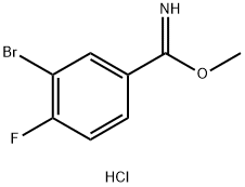 Benzenecarboximidic acid, 3-bromo-4-fluoro-, methyl ester, hydrochloride (1:1) Struktur