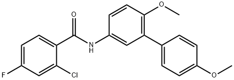 Benzamide, 2-chloro-N-(4',6-dimethoxy[1,1'-biphenyl]-3-yl)-4-fluoro- Struktur