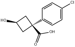 Cyclobutanecarboxylic acid, 1-(4-chlorophenyl)-3-hydroxy-, cis- Struktur