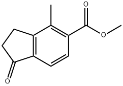 1H-Indene-5-carboxylic acid, 2,3-dihydro-4-methyl-1-oxo-, methyl ester Struktur