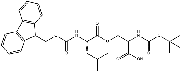 (Tert-Butoxy)Carbonyl Ser((9H-Fluoren-9-yl)MethOxy]Carbonyl Leu)-OH Struktur