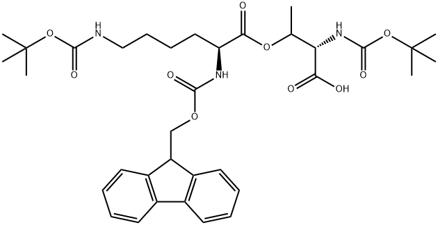 (Tert-Butoxy)Carbonyl Thr((9H-Fluoren-9-yl)MethOxy]Carbonyl Lys(Boc))-OH Struktur