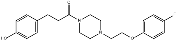 1-Propanone, 1-[4-[2-(4-fluorophenoxy)ethyl]-1-piperazinyl]-3-(4-hydroxyphenyl)- Struktur