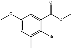 Benzoic acid, 2-bromo-5-methoxy-3-methyl-, methyl ester