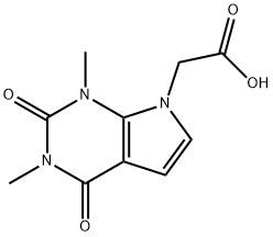 7H-Pyrrolo[2,3-d]pyrimidine-7-acetic acid, 1,2,3,4-tetrahydro-1,3-dimethyl-2,4-dioxo- Struktur