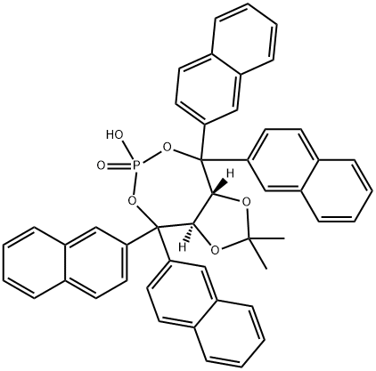 (3aR,8aR)-Tetrahydro-6-hydroxy-2,2-dimethyl-4,4,8,8-tetra-2-naphthalenyl-6-oxide-1,3-dioxolo[4,5-e][1,3,2]dioxaphosphepin Struktur