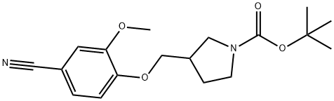 N-Boc-3-[(4-cyano-2-Methoxyphenoxy)Methyl]-1-pyrrolidine Structure