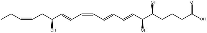 7,9,11,13,17-Eicosapentaenoic acid, 5,6,15-trihydroxy-, (5S-(5R*,6R*,7 E,9E,11Z,13Z,15R*,17Z))- Struktur