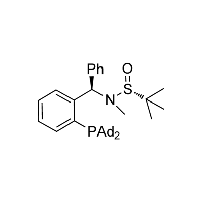 [S(R)]-N-[(R)-[2-(Diadamantanphosphino)phenyl]phenylmethyl]-N,2-dimethyl-2-propanesulfinamide Struktur