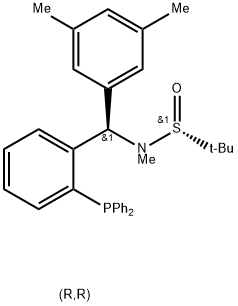 S(R)]-N-[(R)-(3,5-Dimethylphenyl)[2-(diphenylphosphino)phenyl]methyl]-N,2-dimethyl-2-propanesulfinamide Struktur