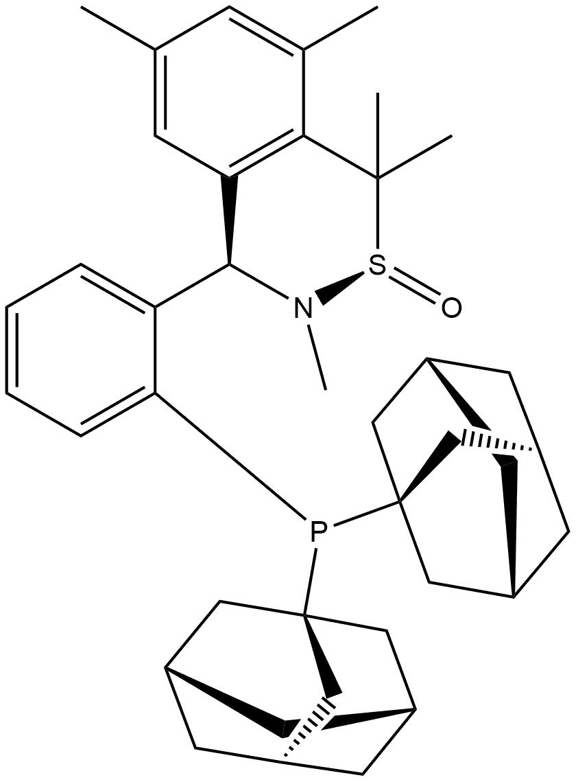 [S(R)]-N-[(R)-(3,5-Dimethylphenyl)[2-(Diadamantanphosphino)phenyl]methyl]-N,2-dimethyl-2-propanesulfinamide Struktur