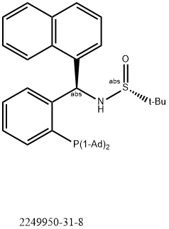 [S(R)]-N-[(R)-[2-(Diadamantanphosphino)phenyl]-1-naphthalenylmethyl]-2-methyl-2-propanesulfinamide Struktur