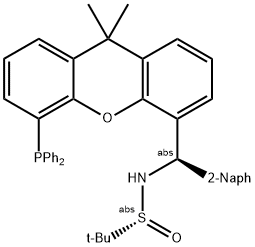 [S(R)]-N-[(R)-(2-Naphthalenyl)[5-(diphenylphosphino)-9,9-dimethyl-9H-xanthen-4-yl]methyl]-2-methyl-2-propanesulfinamide Struktur