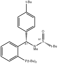 [S(R)]-N-[(S)-(4-tert-Butyl)[2-(di-tert-butylphosphino)phenyl]methyl]-N,2-dimethyl-2-propanesulfinamide Struktur