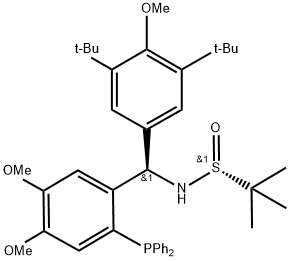 [S(R)]-N-[(R)-(3,5-Di-tert-butyl-4-methoxyphenyl)[2-(diphenylphosphino)-4,5-dimethoxyphenyl]-2-methyl-2-propanesulfinamide Struktur