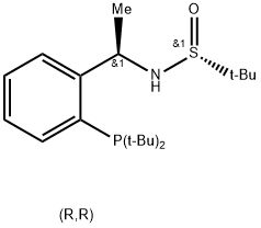 [S(R)]-N-[(R)-1-[2-(Di-tert-butylphosphanyl)phenyl]ethyl]-2-methyl-2-propanesulfinamide Struktur