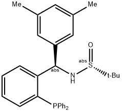 S(R)]-N-[(R)-(3,5-Dimethylphenyl)[2-(diphenylphosphino)phenyl]methyl]-2-methyl-2-propanesulfinamide Struktur