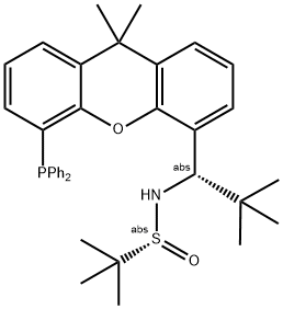 [S(R)]-N-[(1S)-1-[5-(Diphenylphosphino)-9,9-dimethyl-9H-xanthen-4-yl]-2,2-dimethylpropyl]-2-methyl-2-propanesulfinamide Struktur