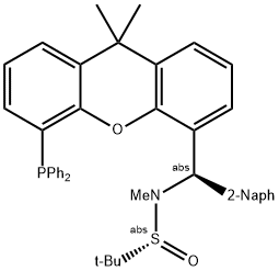 [S(R)]-N-[(R)-(2-Naphthalenyl)[5-(diphenylphosphino)-9,9-dimethyl-9H-xanthen-4-yl]methyl]-N,2-dimethyl-2-propanesulfinamide Struktur