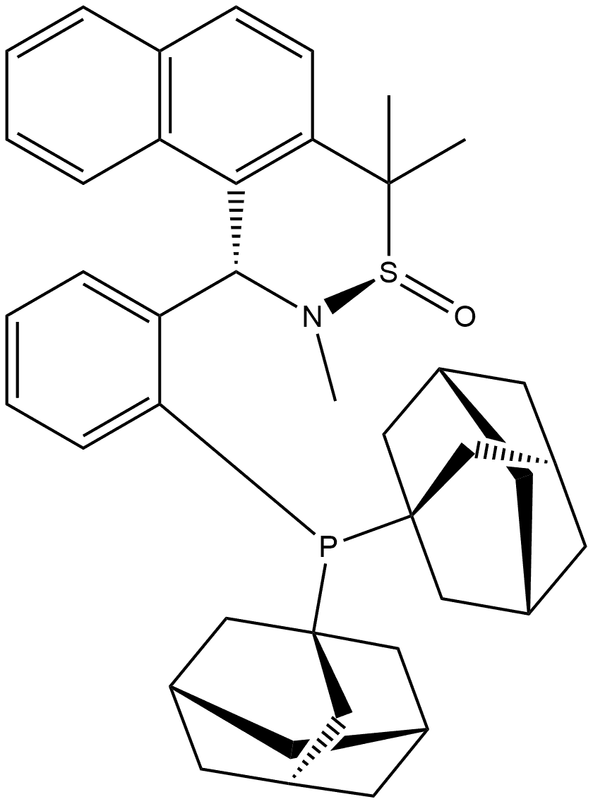 [S(R)]-N-[(S)-[2-(Diadamantanphosphino)phenyl]-1-naphthalenylmethyl]-N,2-dimethyl-2-propanesulfinamide Struktur