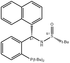 [S(R)]-N-[(S)-2-(Di-tert-butylphosphino)phenyl]-1-naphthalenylmethyl]-2-methyl-2-propanesulfinamide Struktur