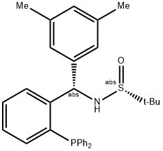 S(R)]-N-[(S)-(3,5-Dimethylphenyl)[2-(diphenylphosphino)phenyl]methyl]-2-methyl-2-propanesulfinamide Struktur