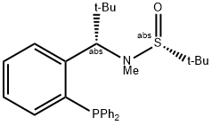 S(R)]-N-((1S)-1-(2-(Diphenylphosphino)phenyl)-2,2-dimethylpropyl)-N,2-dimethyl-2-propanesulfinamide Struktur