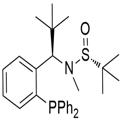 [S(R)]-N-[(1R)-1-[2-(Diphenylphosphino)phenyl]-2,2-dimethylpropyl]-N,2-dimethyl-2-propanesulfinamide Struktur