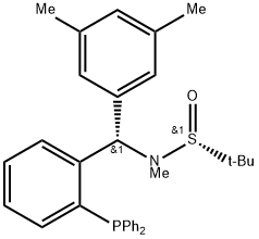 S(R)]-N-[(S)-(3,5-Dimethylphenyl)[2-(diphenylphosphino)phenyl]methyl]-N,2-dimethyl-2-propanesulfinamide Struktur