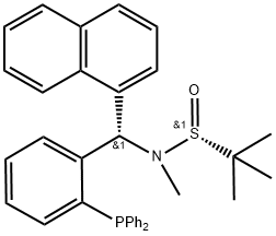 [S(R)]-N-[(S)-[2-(Diphenylphosphino)phenyl]-1-naphthalenylmethyl]-N,2-dimethyl-2-propanesulfinamide Struktur