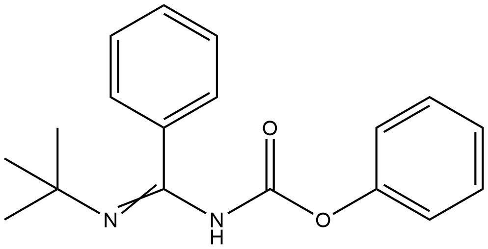 Carbamic acid, N-[[(1,1-dimethylethyl)imino]phenylmethyl]-, phenyl ester