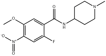 Benzamide, 2-fluoro-5-methoxy-N-(1-methyl-4-piperidinyl)-4-nitro- Struktur