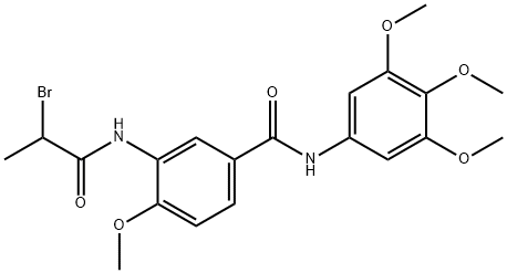 Benzamide, 3-[(2-bromo-1-oxopropyl)amino]-4-methoxy-N-(3,4,5-trimethoxyphenyl)- Struktur