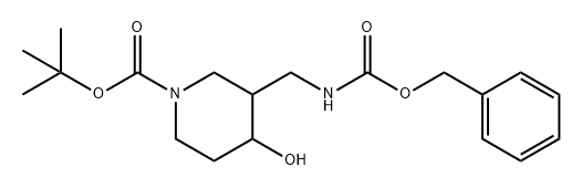 1-Piperidinecarboxylic acid, 4-hydroxy-3-[[[(phenylmethoxy)carbonyl]amino]methyl]-, 1,1-dimethylethyl ester Struktur