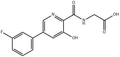 Glycine, N-[[5-(3-fluorophenyl)-3-hydroxy-2-pyridinyl]carbonyl]- Struktur