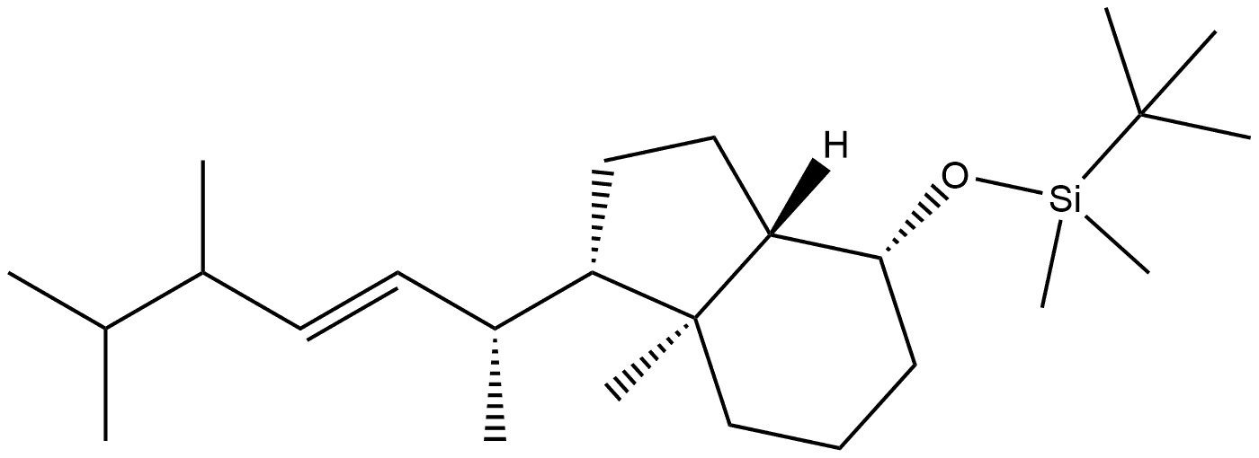 Silane, (1,1-dimethylethyl)dimethyl[[octahydro-7a-methyl-1-(1,4,5-trimethyl-2-hexenyl)-1H-inden-4-yl]oxy]-, [1R-[1α(1R*,2E,4R*),3aβ,4α,7aα]]- (9CI) Struktur