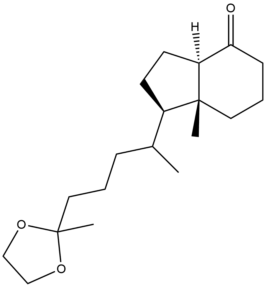 4H-Inden-4-one, octahydro-7a-methyl-1-[1-methyl-4-(2-methyl-1,3-dioxolan-2-yl)butyl]-, [1R-[1α(R*),3aβ,7aα]]- (9CI) Struktur