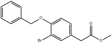 Benzeneacetic acid, 3-bromo-4-(phenylmethoxy)-, methyl ester Struktur