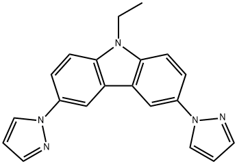 9-ethyl-3,6-di(1H-pyrazol-1-yl)-9H-carbazole Structure