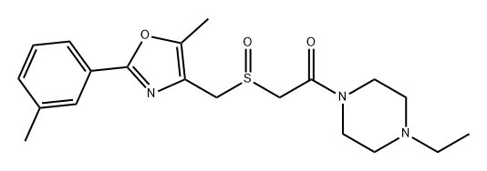 Ethanone, 1-(4-ethyl-1-piperazinyl)-2-[[[5-methyl-2-(3-methylphenyl)-4-oxazolyl]methyl]sulfinyl]- Struktur