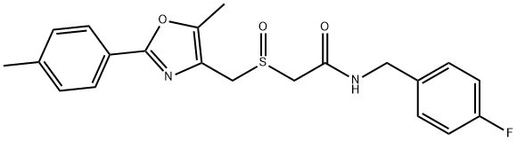 Acetamide, N-[(4-fluorophenyl)methyl]-2-[[[5-methyl-2-(4-methylphenyl)-4-oxazolyl]methyl]sulfinyl]- Struktur