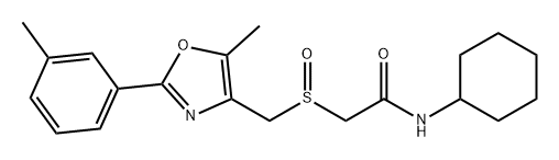 Acetamide, N-cyclohexyl-2-[[[5-methyl-2-(3-methylphenyl)-4-oxazolyl]methyl]sulfinyl]- Struktur