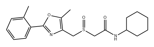 Acetamide, N-cyclohexyl-2-[[[5-methyl-2-(2-methylphenyl)-4-oxazolyl]methyl]sulfinyl]- Struktur