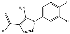 1H-Pyrazole-4-carboxylic acid, 5-amino-1-(3-chloro-4-fluorophenyl)- Struktur