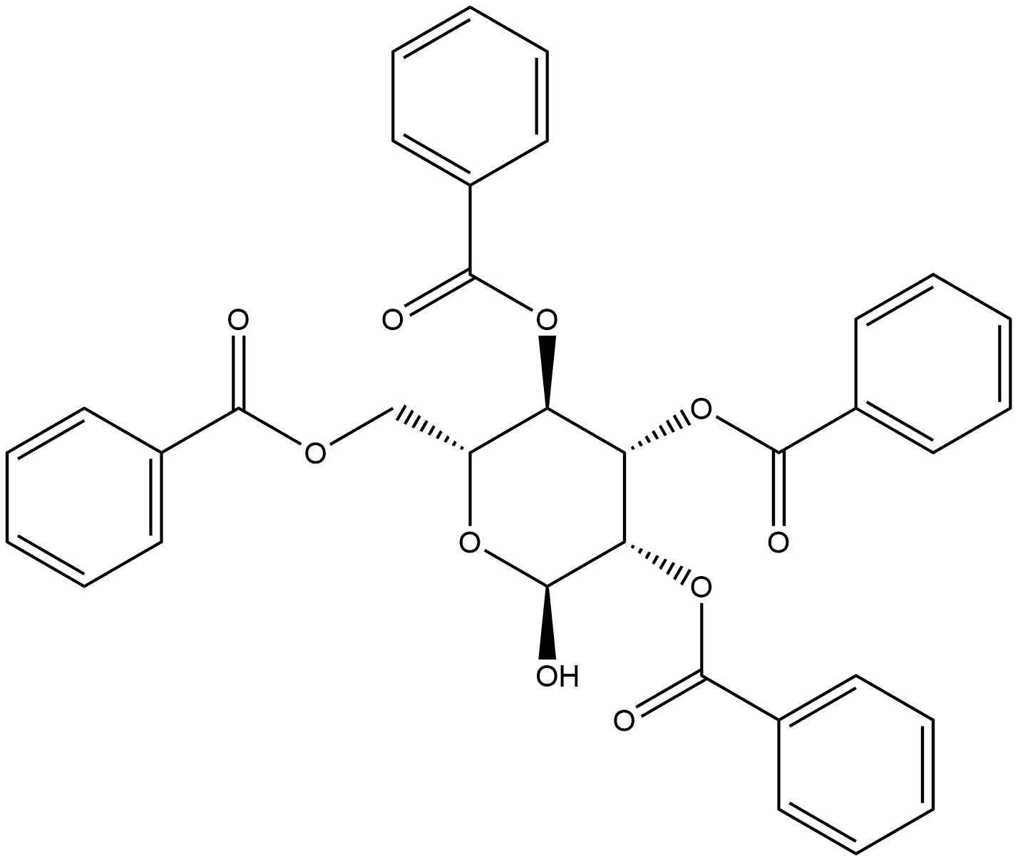 α-D-Mannopyranose, 2,3,4,6-tetrabenzoate Struktur