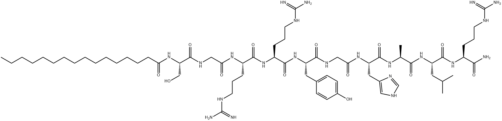 L-Argininamide, N-(1-oxohexadecyl)-L-serylglycyl-L-arginyl-L-arginyl-L-tyrosylglycyl-L-histidyl-L-alanyl-L-leucyl-|拮抗劑多肽P4PAL10