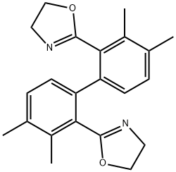 Oxazole, 2,2'-(3,3',4,4'-tetramethyl[1,1'-biphenyl]-2,2'-diyl)bis[4,5-dihydro- Struktur