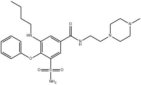 Benzamide, 3-(aminosulfonyl)-5-(butylamino)-N-[2-(4-methyl-1-piperazinyl)ethyl]-4-phenoxy- Structure