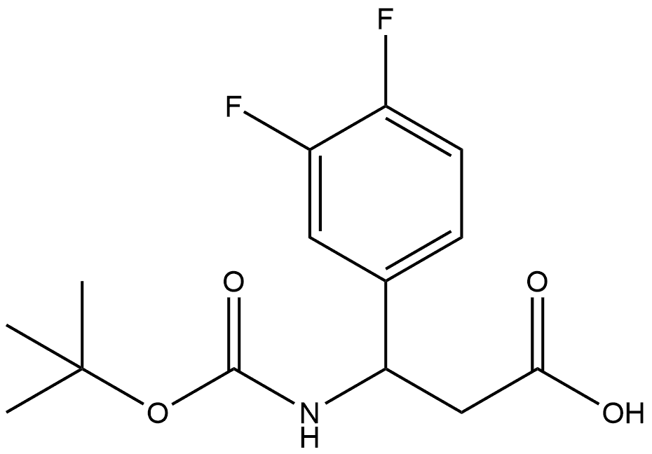 3-((Tert-butoxycarbonyl)amino)-3-(3,4-difluorophenyl)propanoic acid Struktur